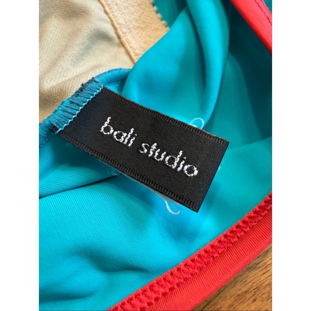 Bali Studio Women's One Piece Swimsuit Cover Skirt Set Teal Red Orange Medium/14 - Picture 8 of 12